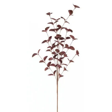 Set of 12 Red Solid Contemporary Artificial Leaf Spray, 35″