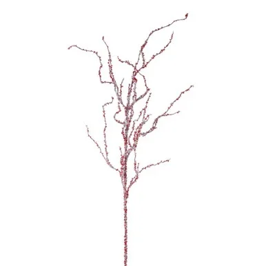 Set of 12 Silver and Red Artificial Berry Christmas Spray, 45″