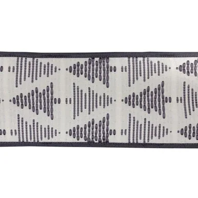 Set of 2 Black and White Wired Polyester Rectangular Ribbon, 4″ x 5 yds.