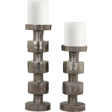 Set of 2 Bronze Traditional Candle Holders 19.5″ 1461927