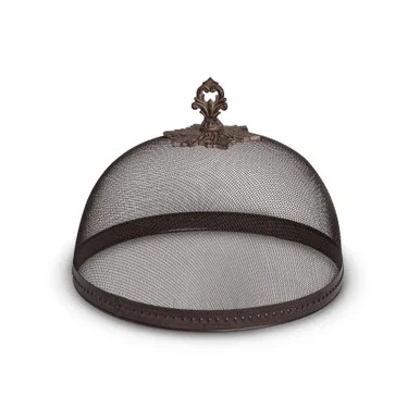 Set of 2 Brown Metal Meshed Dome 14″