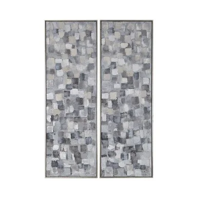 Set Of 2 Cubist Canvas Hand Painted Indoor Painted Wall Art 61″