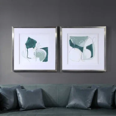 Set Of 2 Idlewild Prints Hand Painted Indoor Wall Art 19″
