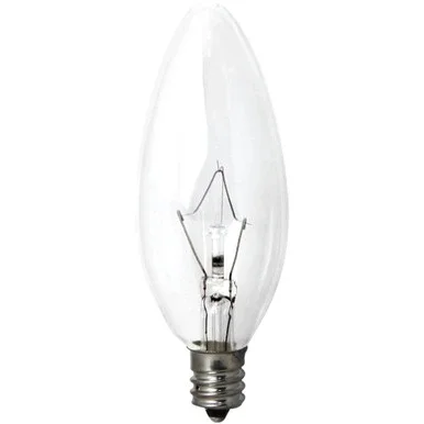 Set of 3 Clear Incandescent Light Bulbs with E12 Socket Base 3.75″ 1461921