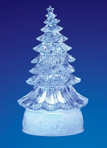 Set of 4 Clear Decorative LED Lighted Traditional Christmas Tree Figurines 9″
