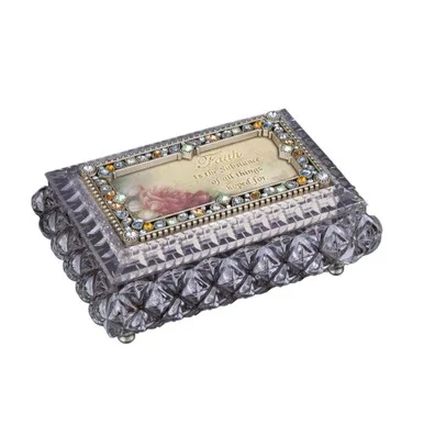 Set of 4 Clear Rectangular Decorative Jewelry Music Boxes