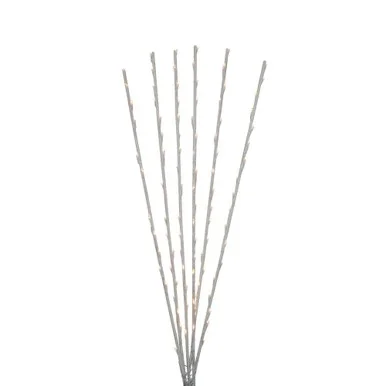 Set of 6 Branch Spray Driveway Pathway Markers – 8 ft, LED Warm White Lights