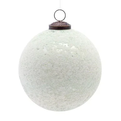 Set of 6 Frosted White Glass Christmas Ball Ornament 4.5″ (115mm)