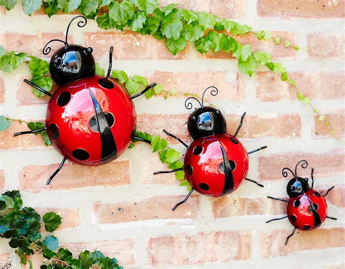 Set of 6 Wall Mountable Ladybugs