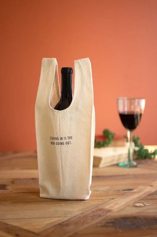 Set of 6 wine bags with quirky sayings