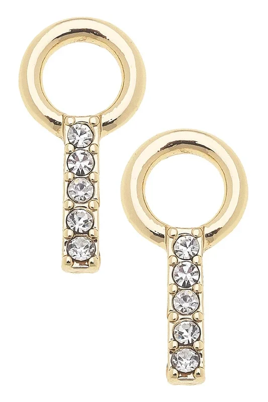 Shiny Gold Pave Baguette Huggie Charm