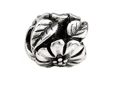 SilveRado Sterling Silver Flower and Leaf Bead / Charm MS305T
