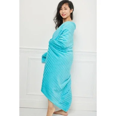 Sky Blue Contemporary Rectangular Throw Blanket 45″ x 60″