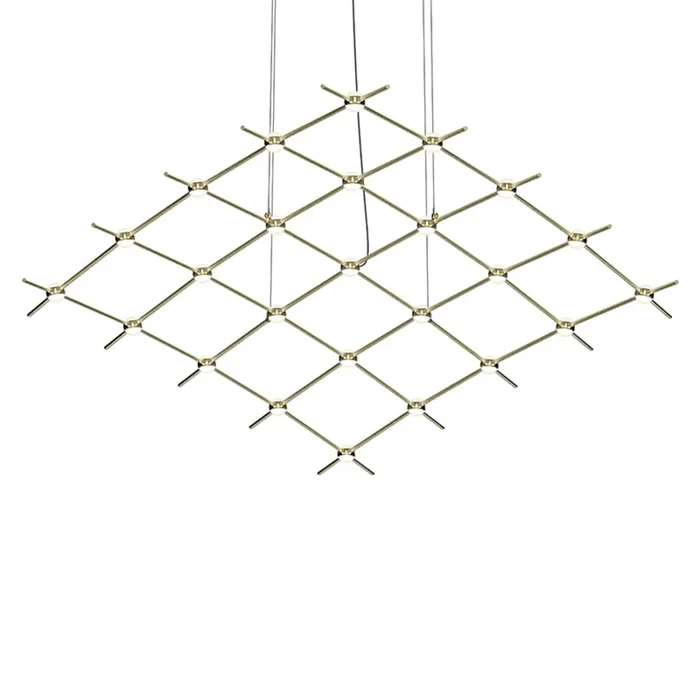 Sonneman Constellation 122″ Wide LED Square Chandelier with White Acrylic Shades