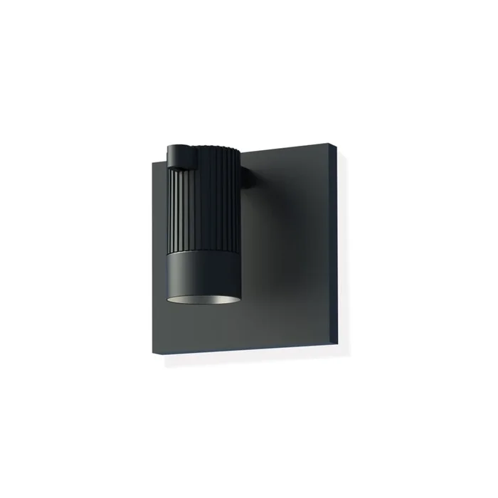 Sonneman Suspenders Standard Single LED Wall Sconce with Bar-Mounted Single Cylinder Luminaire and Snoot Flood Lens