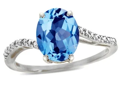Star K Big Stone Oval 10×8 Blue Topaz Bypass solitaire engagement promise ring – 314694P75