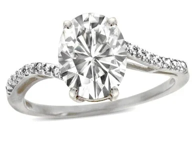 Star K Big Stone Oval 10×8 Genuine White Topaz Bypass solitaire engagement promise ring – 314709B65