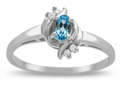 Star K Small Oval 5x3mm Genuine Blue Topaz Bypass Ring – 316112AF7