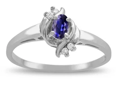 Star K Small Oval 5x3mm Genuine Iolite Bypass Ring – 316117AF85