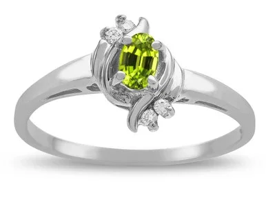 Star K Small Oval 5x3mm Genuine Peridot Bypass Ring – 316113AP9
