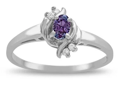 Star K Small Oval 5x3mm Simulated Alexandrite Bypass Ring – 316101P45