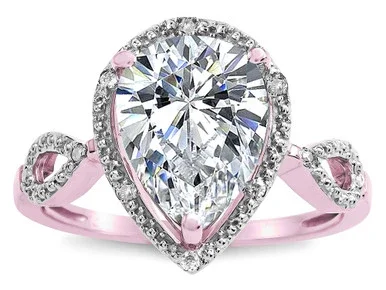 Star K Vintage Look Halo Large 11×8 Pear Shape Genuine White Topaz Ring – 315939P65