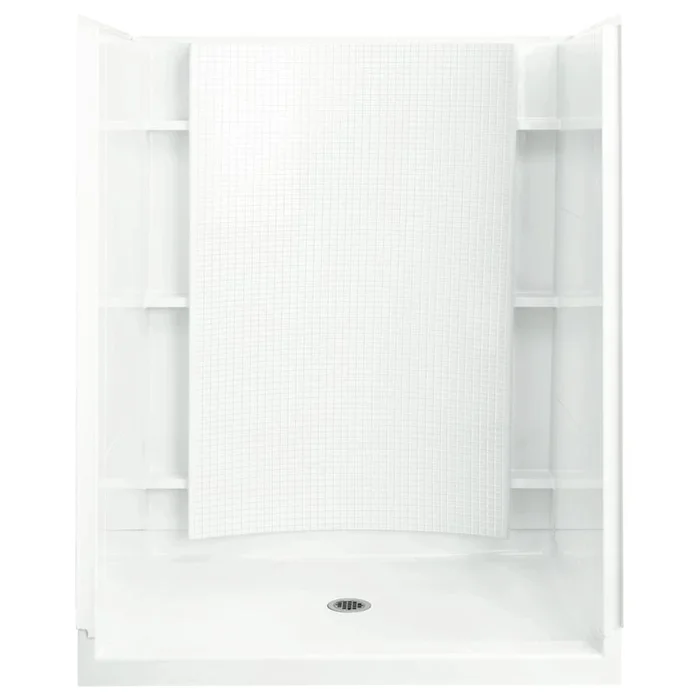 Sterling Accord 60″ x 36″ x 77″ Vikrell Shower with Drain Center and Recessed Shelves
