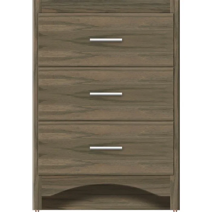 Strasser Woodenworks 24 X 21 X 34.5 Ravenna Town Vanity Slab Dusky Oak 3 Drw