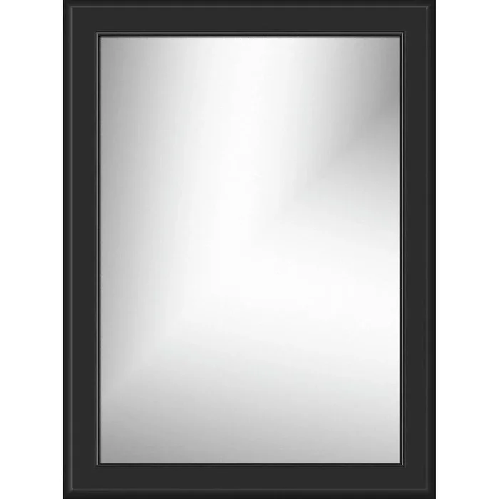 Strasser Woodenworks 24 X .75 X 32 Framed Mirror Non-Bev Round Sat Black