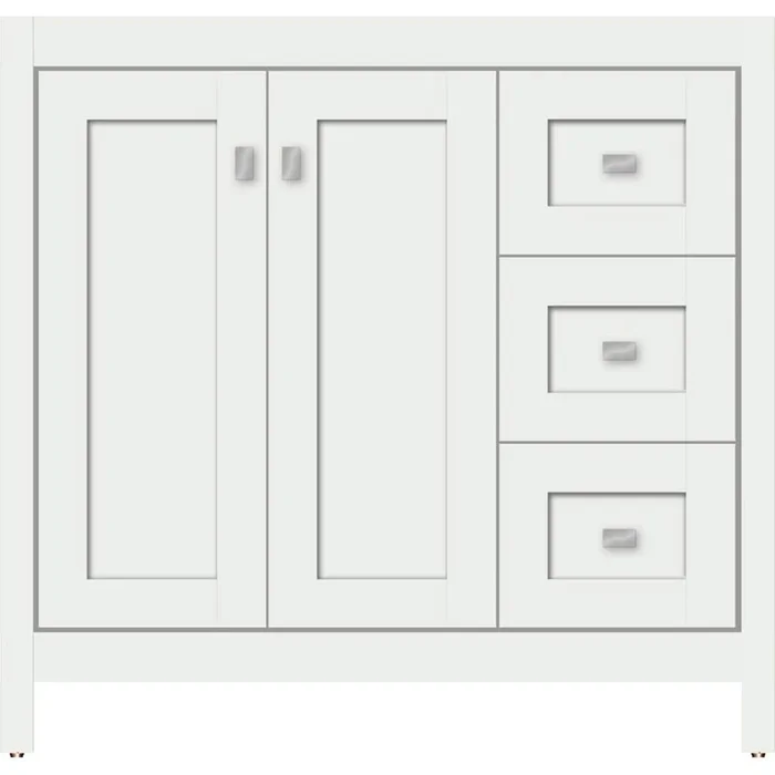 Strasser Woodenworks 36 X 18.5 X 34.5 Alki View Vanity Shaker Powder Grey Rh
