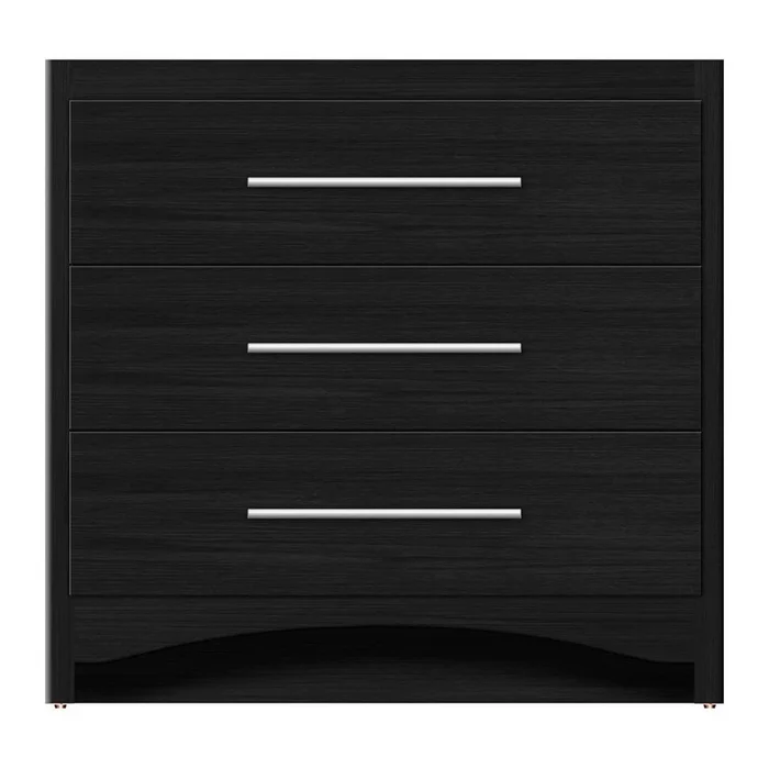 Strasser Woodenworks 36 X 18 X 34.5 Ravenna Town Vanity Tiered Miter Midnight Oak 3 Drw