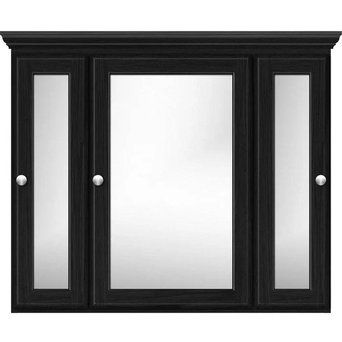 Strasser Woodenworks 36 X 6.5 X 31.5 Tri-View Med Cab Round Midnight Oak