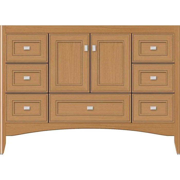 Strasser Woodenworks 48 X 21 X 34.5 Wallingford Town Vanity Deco Miter Nat Oak 6 Drw