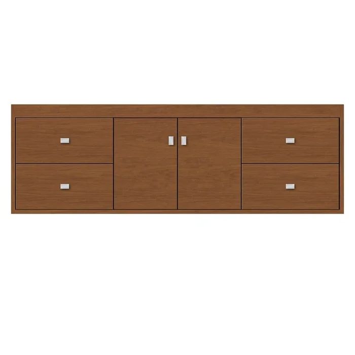 Strasser Woodenworks 60 X 18.5 X 19.75 Sodo Inset Wall Mount Vanity Tiered Miter Cinn Cherry Sb