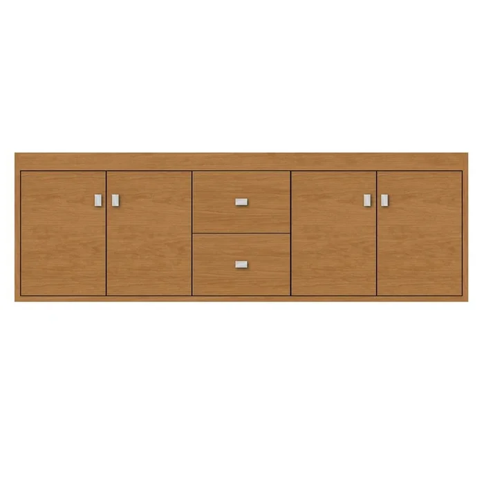 Strasser Woodenworks 60 X 18.5 X 19.75 Sodo Inset Wall Mount Vanity Tiered Miter Nat Cherry Db