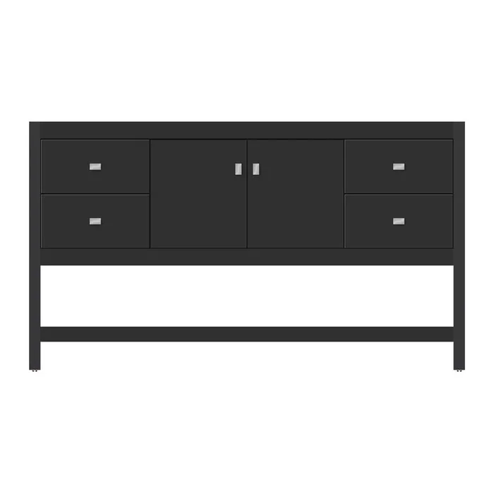 Strasser Woodenworks 60 X 18.5 X 34.5 Alki Spa Vanity Tiered Miter Sat Black Sb