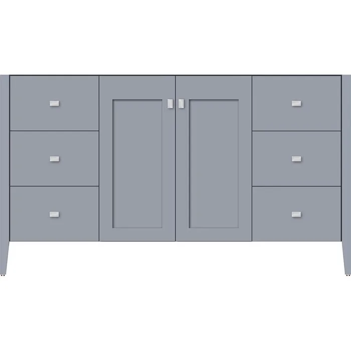 Strasser Woodenworks 60 X 19 X 34.5 Newhalem Vanity Nh Shaker/Slab Sat Silver Sb