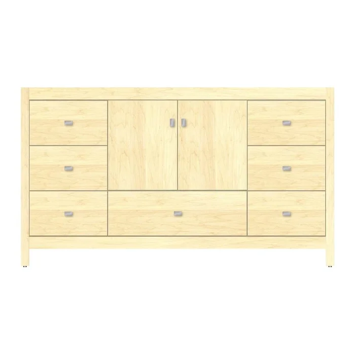 Strasser Woodenworks 60 X 21 X 34.5 Alki Essence Vanity Tiered Miter Nat Maple Sb