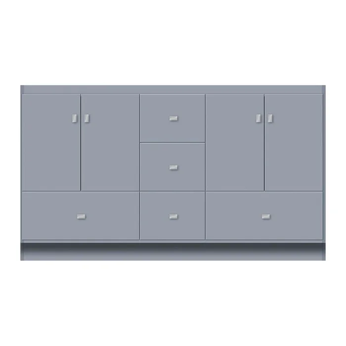 Strasser Woodenworks 60 X 21 X 34.5 Montlake Vanity Tiered Miter Sat Silver Db
