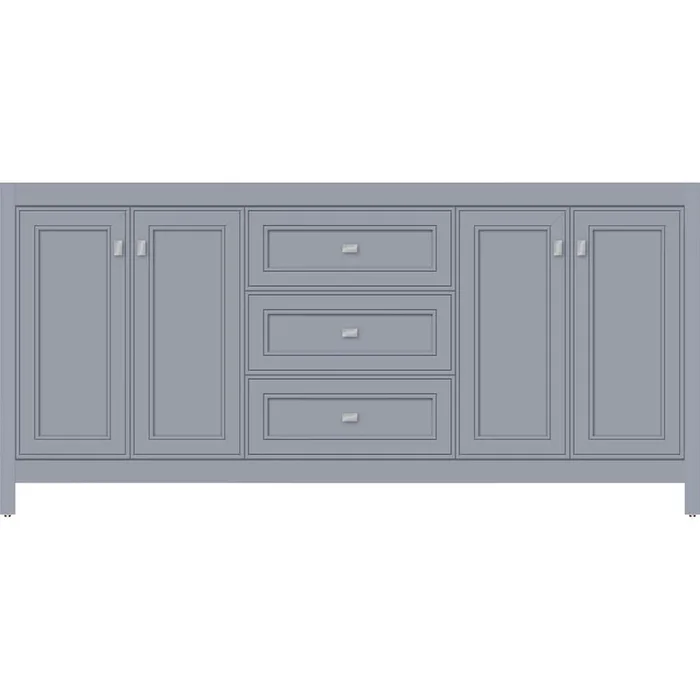 Strasser Woodenworks 72 X 18.5 X 34.5 Alki View Vanity Deco Miter Sat Silver Db