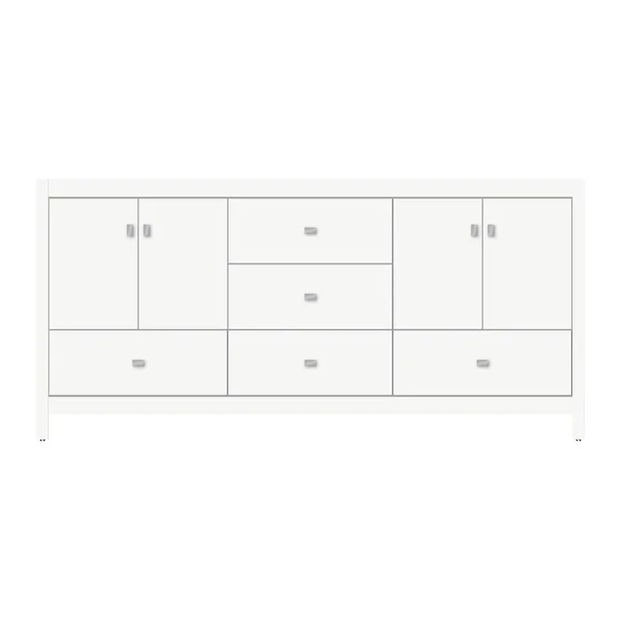 Strasser Woodenworks 72 X 21 X 34.5 Alki Essence Vanity Tiered Miter Sat White Db