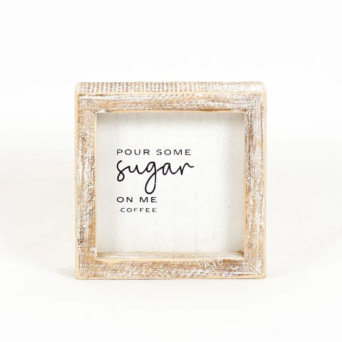 SUGAR, wood framed sign