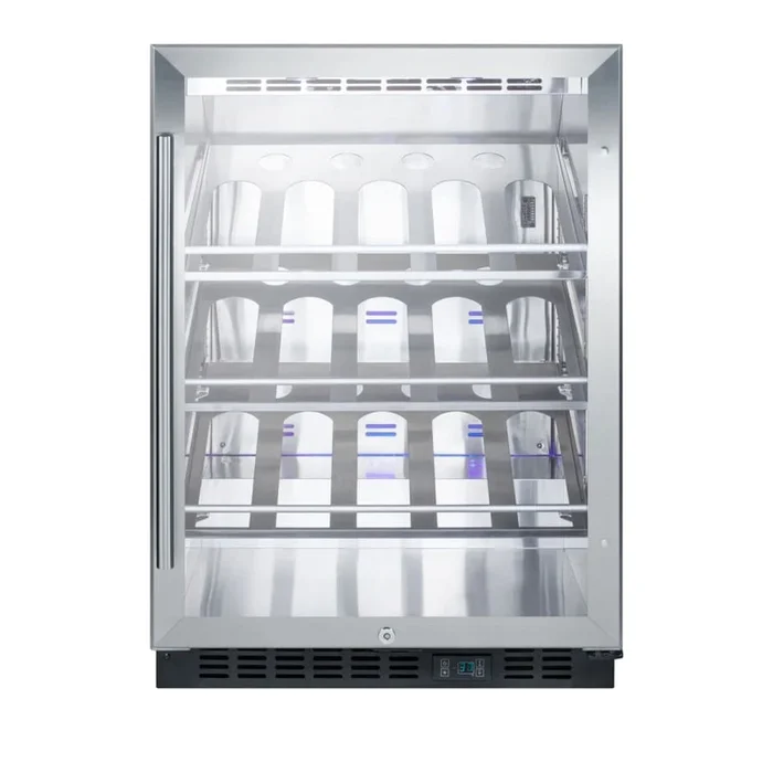 Summit 24 Inch Wide Bottle Capacity Built-In Wine Cooler with Champagne Shelves