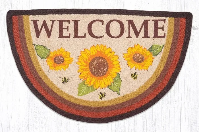 Sunflower Welcome Slice Rug