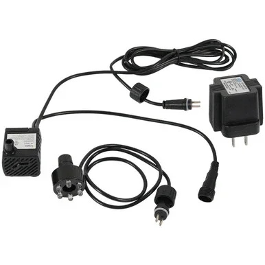 Sunnydaze Indoor/Outdoor Small Fountain or Aquarium Water Pump with 6 Multi-Color LED Ring Light and Transformer – 40 GPH – 12 Volts