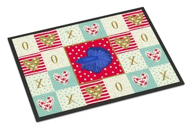 Super Delta Tail Betta Love Door Mat, Indoor Rug or Outdoor Welcome Mat 18×27 Doormat