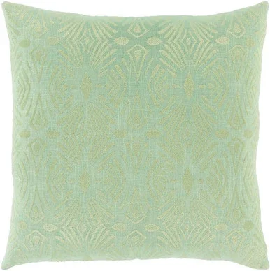 Surya Accra Cotton Accent Pillow With Mint And Moss Finish ACA003-1818P