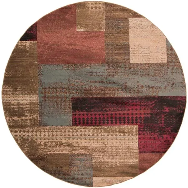 Surya Rugs – Riley Red, Brown Area Rug – RLY5004 – 8′ Round