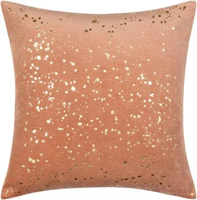 Surya Velvet Sparkle Accent Pillow With Mauve And Metallic Gold VSP001-1818D