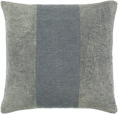 Surya Washed Stripe Cottage Square Pillow Kit With Gray Finish WSS002-1818P